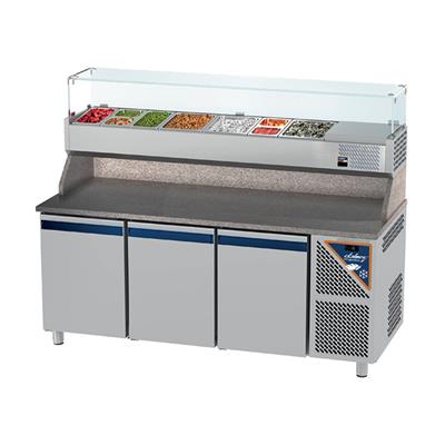 Banco pizza 3 porte e vetrina portaingredienti