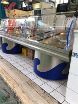 Bancone INOX PACK vetri curvi 3 mt nuovo