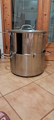 Pentola ristorante con quattro cestelli in inox con triplo f