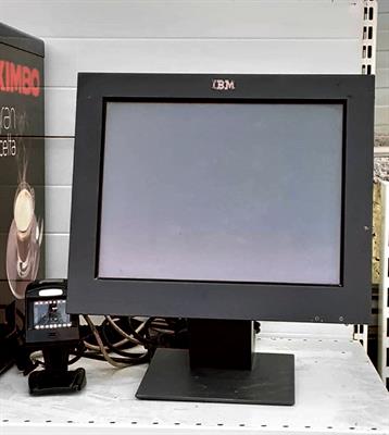 Monitor IBM con lettore codici a barre