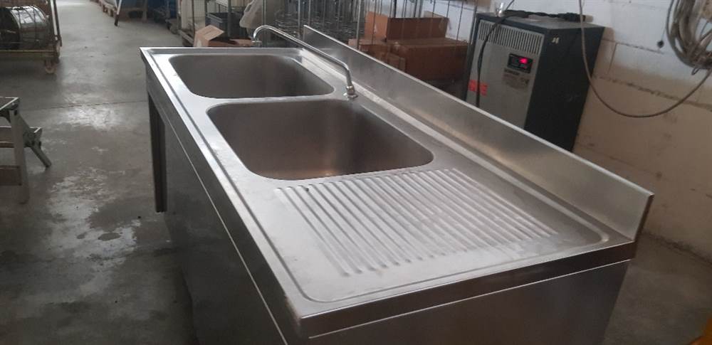 Lavabo Doppio In Acciaio Inox 304 - 2 Vasche Con Scarico - Nero - Per Cucina - Foto 7